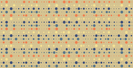 Colorful dots pattern background. Abstract pattern with polka dots arranged in horizontal stripes on background. Ideal for modern design, textile and creative layout concepts. Vector illustration.
