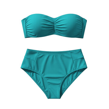 Teal strapless bikini set