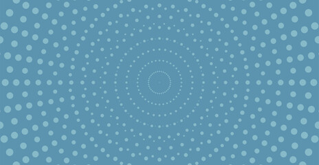 Mesmerizing radial dot pattern creates an abstract optical illusion. Dots forming concentric circular shapes against a flat background. Excellent for digital marketing campaigns. Vector illustration.