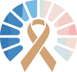 Uterine Cancer Awareness Ribbon Graphic with Teal and Peach Color Palette Symbolizing Hope and Support for Women's Health Initiatives Medical Campaigns and Charitable Causes Uterine Cancer Awareness M