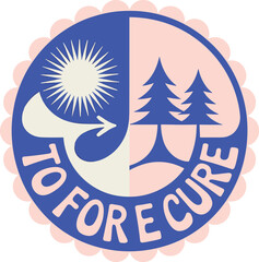 Stylized Sun and Trees with Arrows Representing Growth and Sustainability Eco-Friendly Practices Environmental Awareness Campaign Circular Economy and Renewable Energy Solutions Creative Earth Day Gra