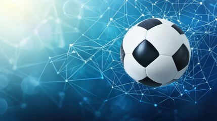 Conceptual rendering of a soccer ball, embodying network connectivity and global sports