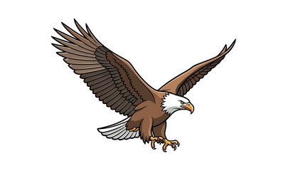 Obraz premium Majestic Bald Eagle Icon in 3D Style with Earthy Tones and Fine Line Detail. transparent.svg.