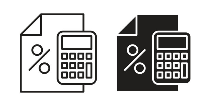 Estimate icons for design. Easily editable stroke. Modern flat design.