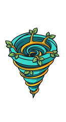 Fototapeta premium Swirling Vortex Wall Vines Icon Conveying Energy and Rapid Encompassing Growth_transparent.svg