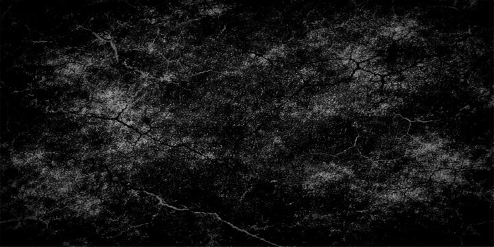 Grungy dark stone surface with an aged black and white abstract background featuring a rough vintage texture and a gray textured pattern for a retro wallpaper design