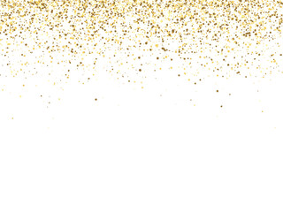 Naklejka premium Shiny golden glitter isolated on white background.