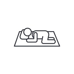 Minimalist Line Art of Person Sleeping on Yoga Mat
