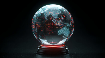 A futuristic globe glowing with predictions of a healthier and more connected world outlook. (1)