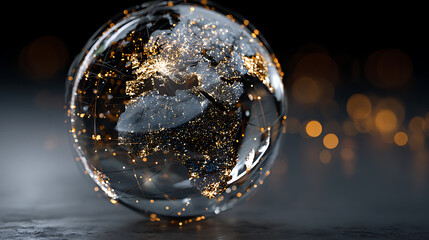 A futuristic globe glowing with predictions of a healthier and more connected world outlook. (3)