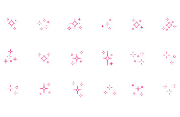 Sparkle doodle star burst magical highlight icon set vector.