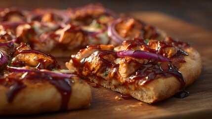 Barbecue Chicken Pizza with Caramelized Sauce and Crisp Texture