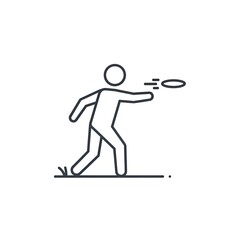 Dynamic Line Art of Person Throwing a Frisbee