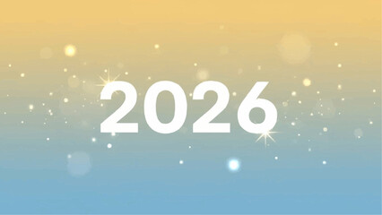 A vibrant and colorful background featuring the year 2026 prominently displayed in a bold white futuristic font style high quality