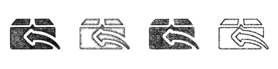 Sketch return item icon design set