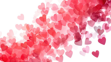 Abstract Flowing Pink and Red Hearts Romantic Background