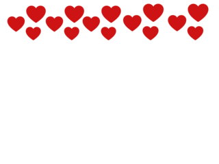 Red hearts on a transparent background.