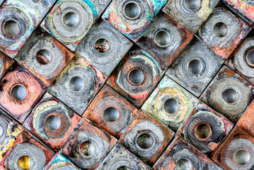 Industrial products made of nonferrous metals used in the power industry, showing processes of oxidation, electrochemical corrosion, aging, passivation, and thermal changes