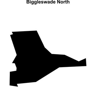 Biggleswade North (England) blank outline map