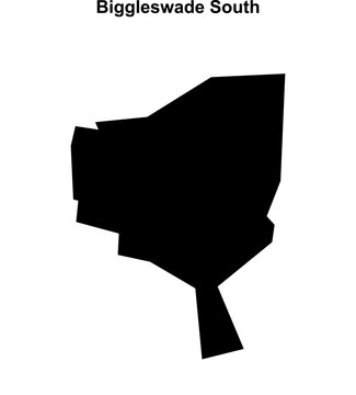 Biggleswade South (England) blank outline map