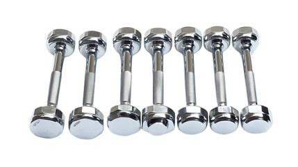 Chrome Dumbbells Set Isolated Black Background Fitness