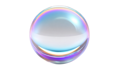 Floating holographic artificial intelligence assistant orb with futuristic digital technology and advanced virtual interaction concept isolated on transparent background PNG