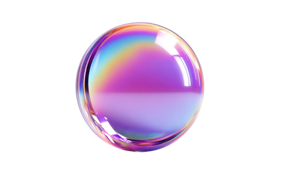 Virtual floating neon sphere with glowing holographic effects symbolizing intelligent digital systems and innovation isolated on transparent background PNG - Powered by Adobe