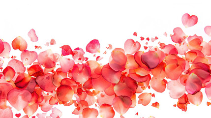 Flowing Red and Pink Rose Petals Romantic Background