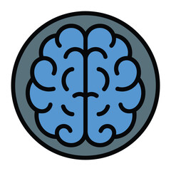 Detailed cross-section illustration of the human brain inside a.