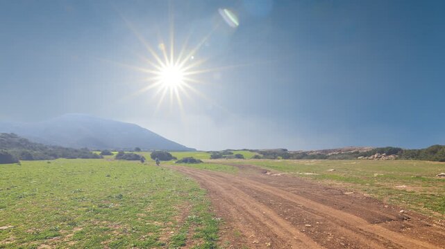 hot sunny rural time lapse scene