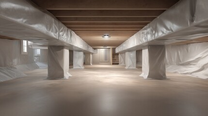 Crawl space waterproofing &mdash; foundation repair interior