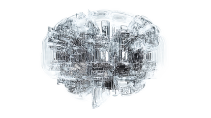 AI Brain Circuit Technology Futuristic X-Ray 3D Render