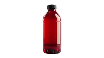 Red Energy Drink Bottle Isolated Glossy 3D Render