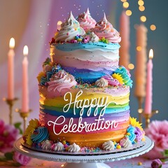 colourful celebration cake