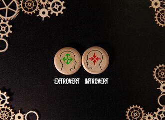 two sticks with introvert and extrovert icons, which is to be Ambivert.