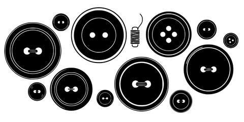 Fashion Button Set Apparel Fastener Silhouette