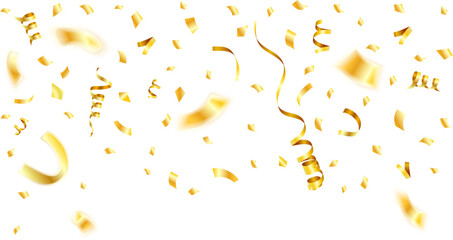 Golden Streamer and Confetti