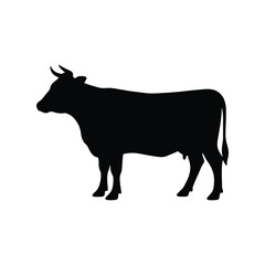 Farm cow animal silhouette illustration