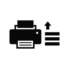 Printer queue document silhouette icon
