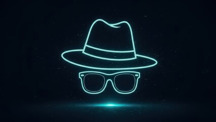 Neon Hat and Glasses Icon Design for Modern Branding