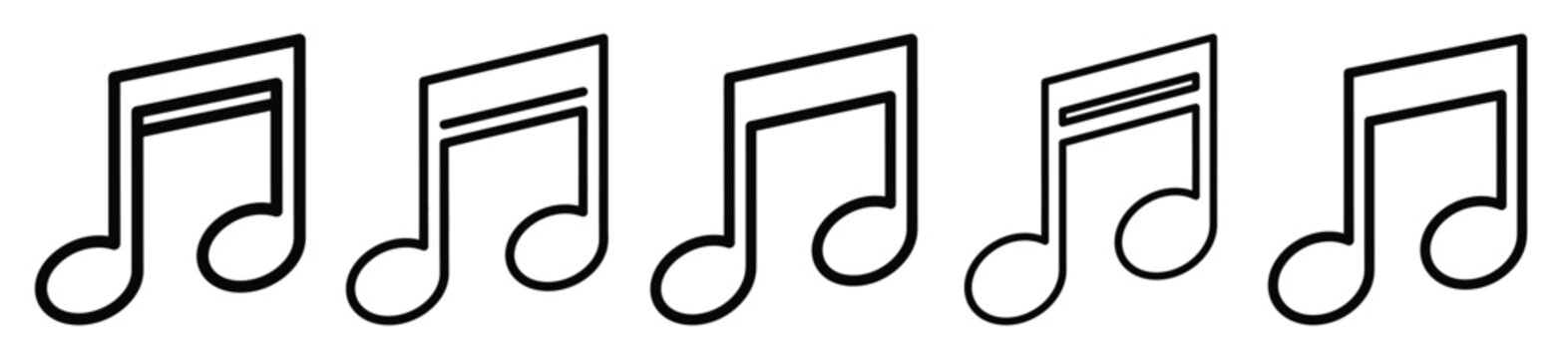 Outline education icons of music notes . Education  Editable stroke vector illustration design