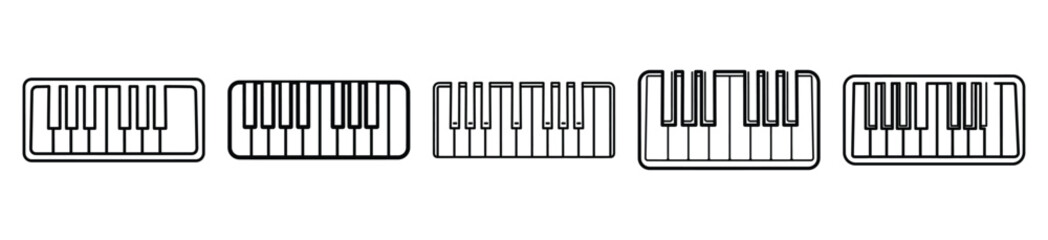 Outline education icons of piano keyboard . Education  Editable stroke vector illustration design © Pallobroy