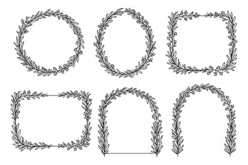 Elegant floral frame collection with botanical designs for creative projects