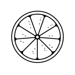 Minimalist black and white citrus slice design for modern decor