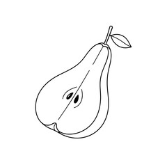 Minimalist linear pear design with leaf accent