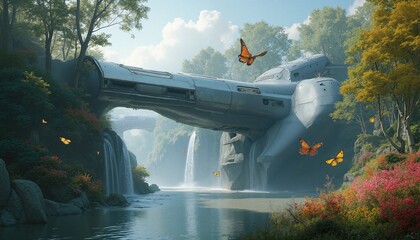 Futuristic Oasis in Nature