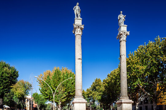 Seville Spain: Hercules and Caesar Statues, Alameda de Hercules