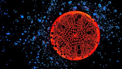 Cosmic Sphere Amidst Blue Bubbles
