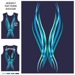 Abstract curve concept vector jersey pattern template for printing or sublimation sports uniforms football volleyball basketball e-sports cycling and fishing Free Vector.