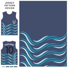 Abstract Wave concept vector jersey pattern template for printing or sublimation sports uniforms football volleyball basketball e-sports cycling and fishing Free Vector.